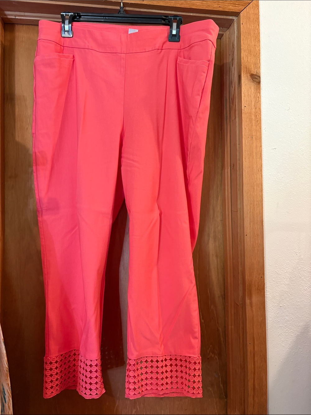 Chico's Coral Multi Boho Open-Front Top with Cream Lace 3 piece set - Picture 5 of 8